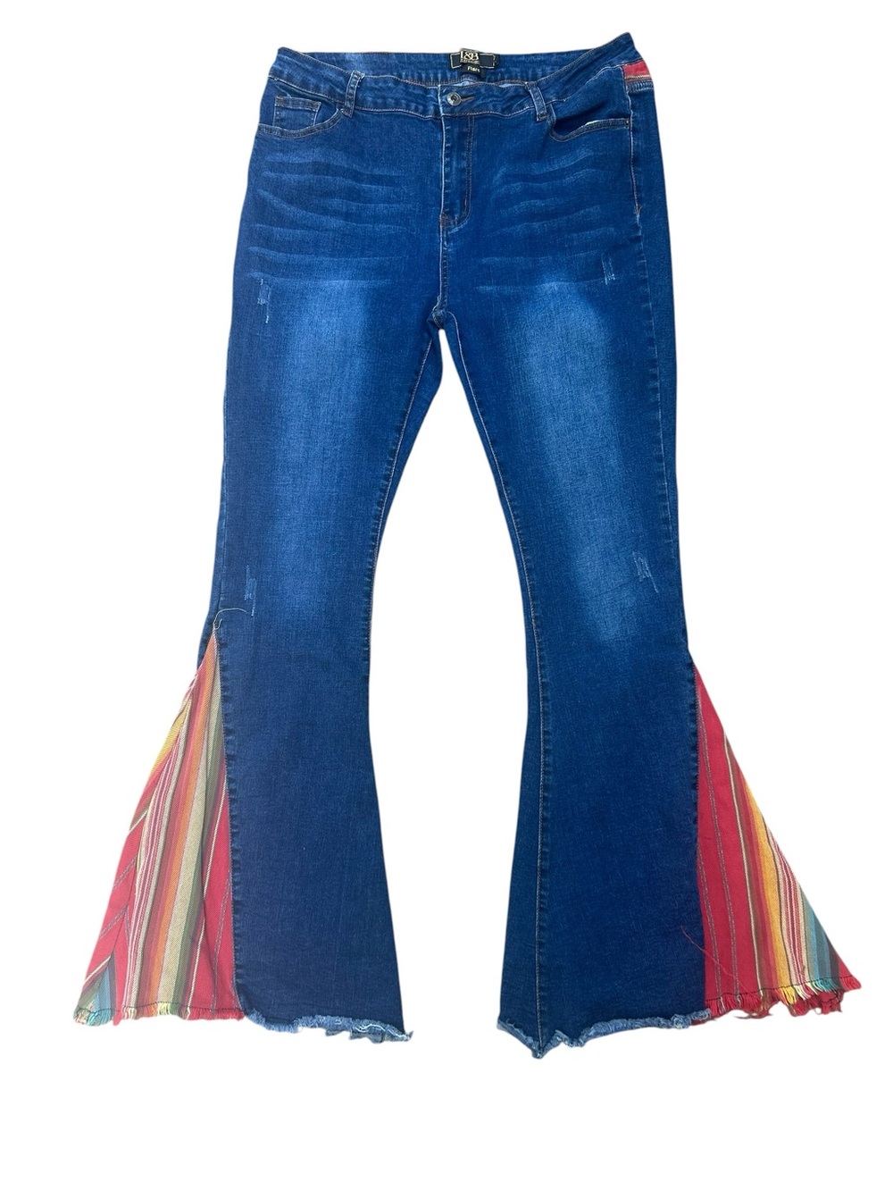 Lucky & Blessed Women’s Serape Flare Jeans Size 16 Retro Western